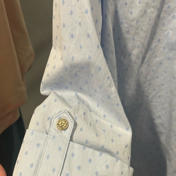Anne Klein Sky Blue Patterned Shirt - Picture 4 of 5